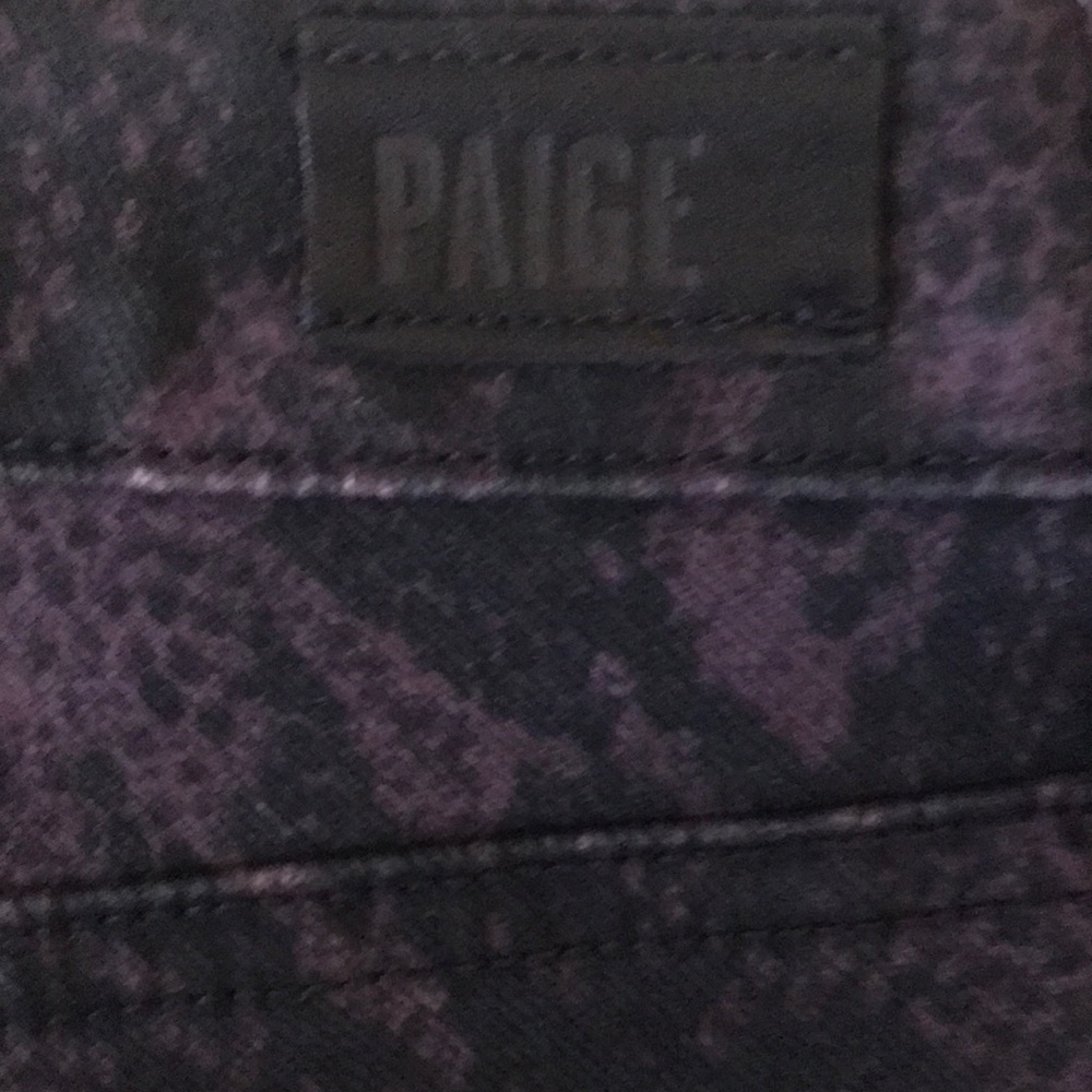 🎉HP🎉Paige | Hoxton Ankle Skinny High Rise Purple & Black SnakePrint Jean Sz 25 - Picture 3 of 12